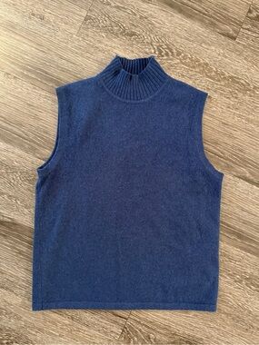 Frank and Oak Navy Sleeveless Turtleneck Sweater